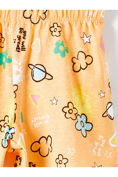 LC Waikiki Elastic Waist Printed Girl's Pajama Shorts