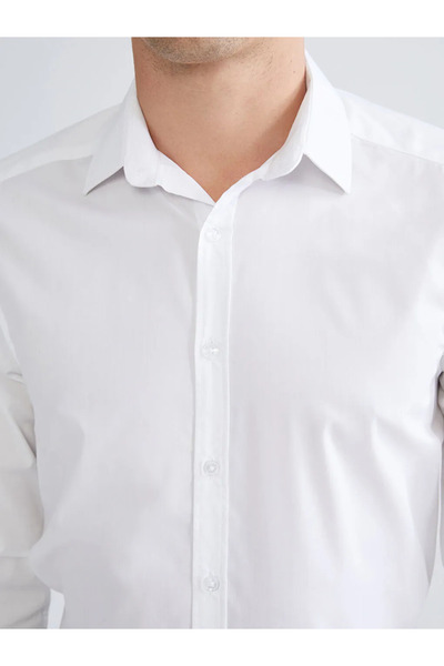 LC Waikiki Ανδρικό πουκάμισο με μακρυμάνικο ποπλίνα σε λεπτή εφαρμογή