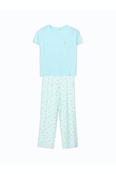 LC Waikiki Set de pijamale pentru damă cu imprimeu cu gât rotund