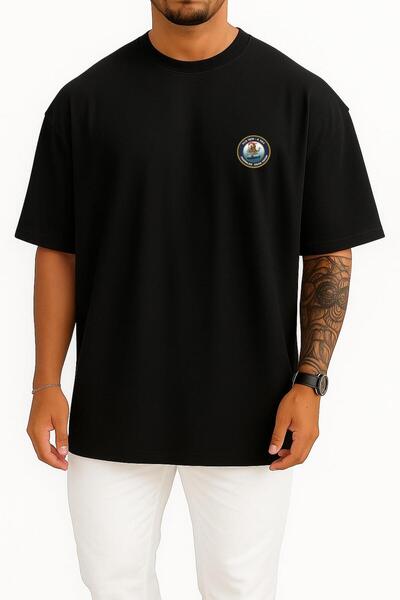 Bahriyeli Collection Oversize A583 Tcg Unisex T-Shirt with Beam Pocket and Back Design
