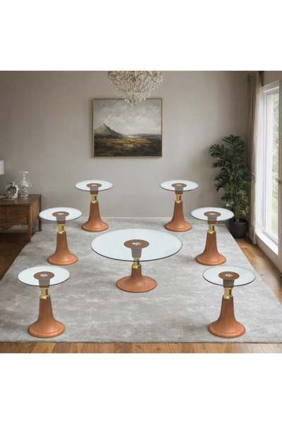 Tasamem Dafia 7-piece round tea table set