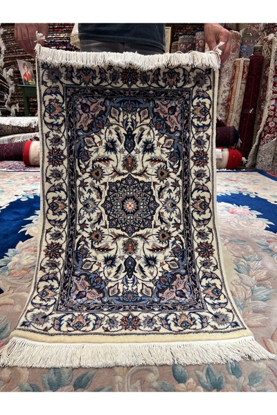 RD RAMAZAN DAĞ EL HALI SANATI El Dokuma Çin İsfahan Halısı Ebat 100x62