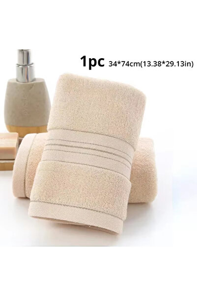 Choice 35x75cm Striped khaki 1 Pc Thickened Absorbent Bath Towel Soft Face To...