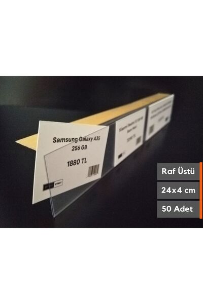 Şeffaf Etiket 50 komada držača nalepnica sa lepkom, profil 24x4 cm, držač nal...