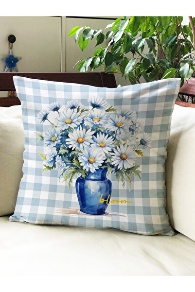 milroma غطاء وسادة مخملي مطبوع بنمط زهرة الأقحوان مقاس 43x43 سم