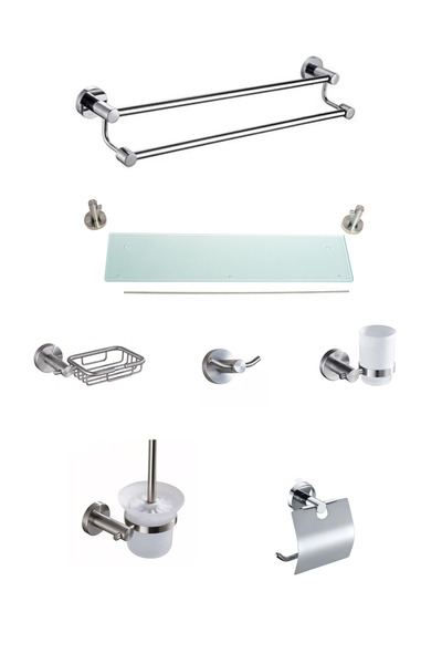 Trendy's Σετ επτά τεμαχίων, αξεσουάρ μπάνιου από ανοξείδωτο ατσάλι TRENDY S