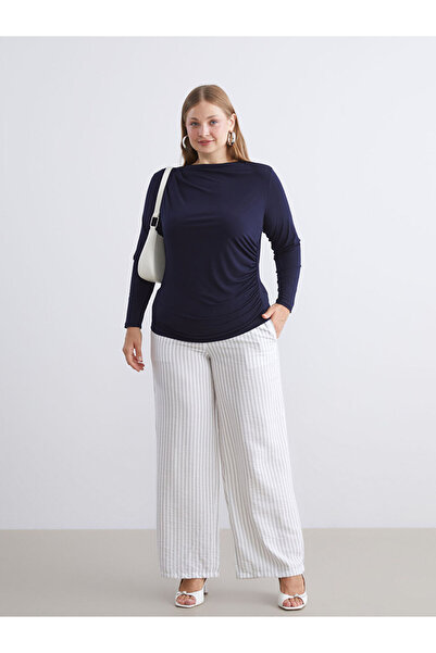 LC Waikiki Elastic Waist Striped Women's Trousers