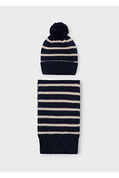 MAYORAL Дівчачий комплект шапки та шарфа в смужку 10070