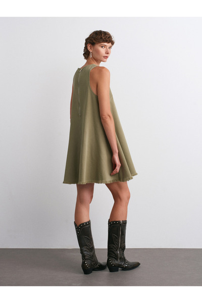 Dilvin 91511 Kolsuz Mini Elbise-Çağla