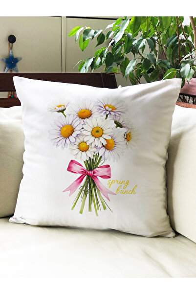 milroma Калъф за възглавница от кадифе с принт на маргаритки 43x43cm
