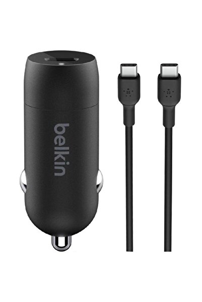 Belkin شاحن سيارة USB-C بقوة 30 وات + كابل USB-C إلى USB-C