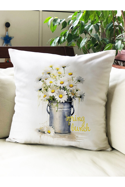 milroma غطاء وسادة مخملي مطبوع بنمط زهرة الأقحوان مقاس 43x43 سم