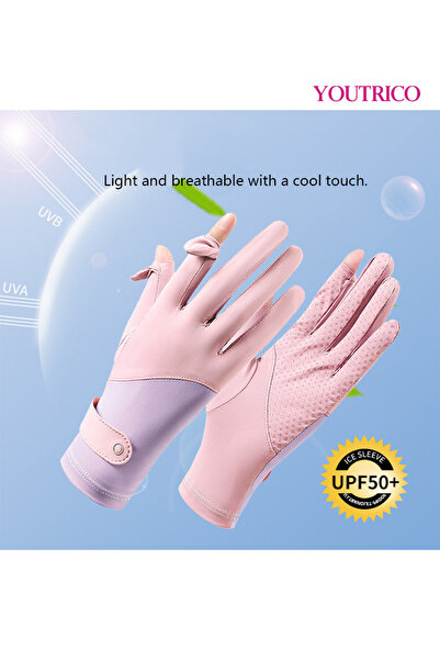 Youtrico قفازات حماية من الشمس لركوب الدراجات في الصيف بدون أصابع للقيادة بعا...