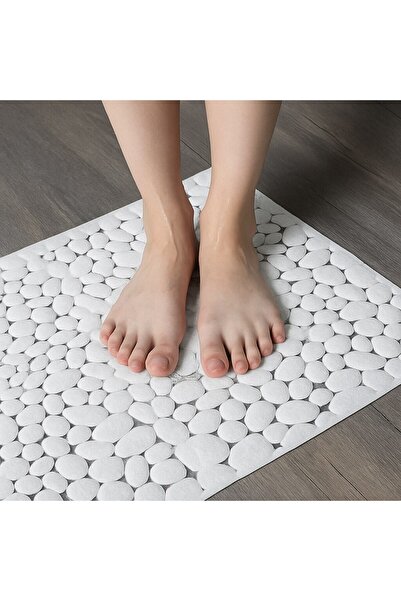 HOZRO Covor antiderapant HOZRO, covor modular pentru cabină de duș cu textură de piatră albă