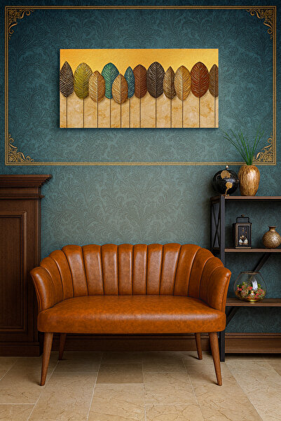 Azra Mobilya Papatya İkili Koltuk Taba – Şık ve Rahat Suni Deri Ofis, Bekleme...