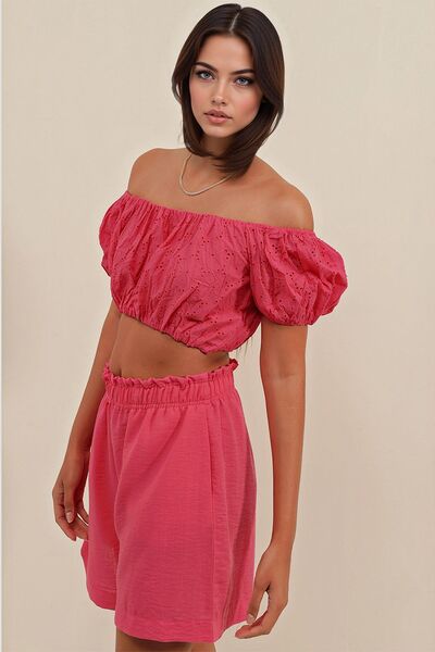 Hiccup Κοντή μπλούζα με δαντέλα BDART, γιακάς Μαντόνα