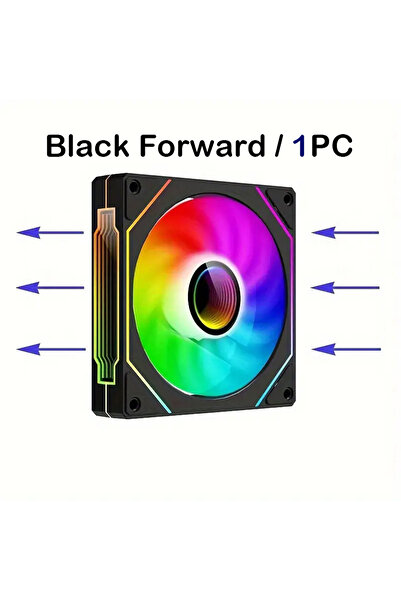 Choice4 A-RGB WHITE Black Forward 1pc PRISM IV PRO Case Cooling Fan 120mm 5V 3 PIN ARGB, 12V 4 PIN PWM, for