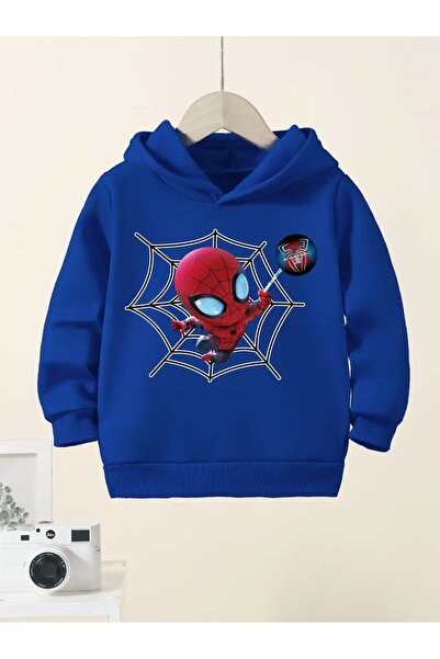 oneagılyazı Kışlık Kapüşonlu Sweatshirt, Çocuk Örümcek Adam Baskılı