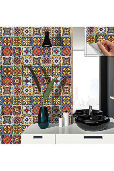 TİNK Kendinden Yapışkanlı Fayans Karnaval Karo Desenli Pvc Karo 30x30 Cm (56 ADET) 5m2