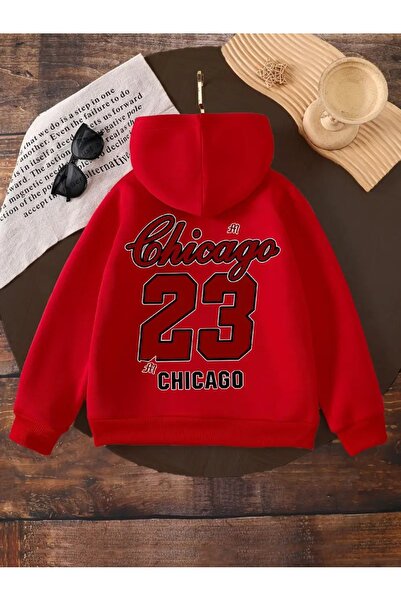 oneagılyazı Iarna cu glugă Swea tricou , Copii Chicago 23 cu imprimeu