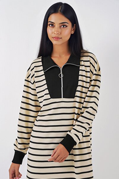 Hiccup Φόρεμα BDART με ριγέ μάξι με φερμουάρ στο γιακά