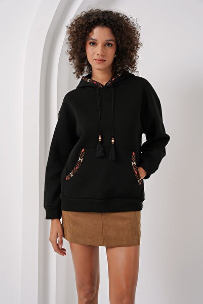 Hiccup Bdart Pompom Hooded Oversized Sweatshirt