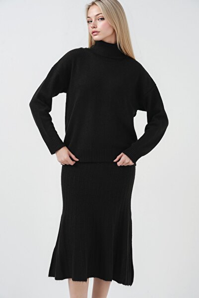 Hiccup Bdart Ribbed High Neck Knitwear Set