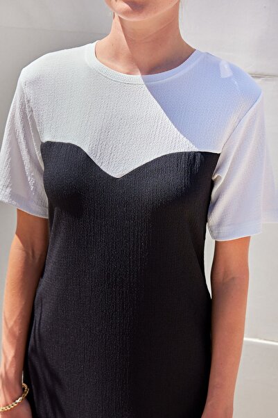 Hiccup Bdart Color Block Jersey Knit Dress, Dropped Neckline