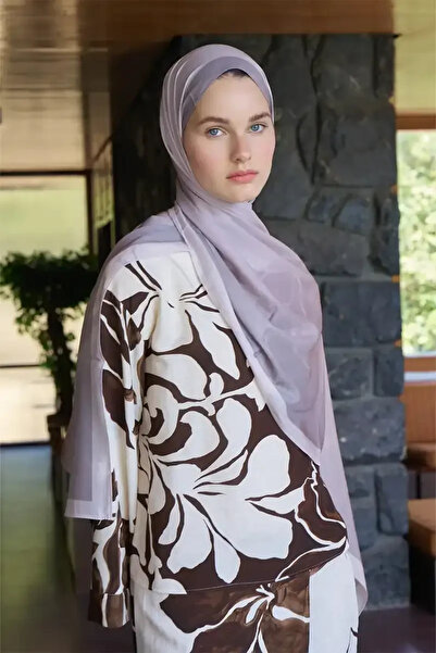 Madame Polo Fransız İpeği Degrade Desen Şal - Bej