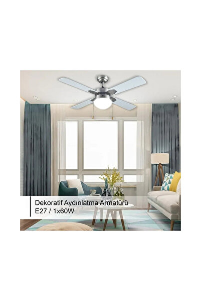 Rubenis Rbt 424 SLV Aydınlatmalı tavan vantilatörü 42 inç 130 w