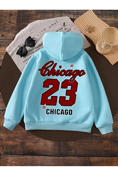oneagılyazı Iarna cu glugă Swea tricou , Copii Chicago 23 cu imprimeu