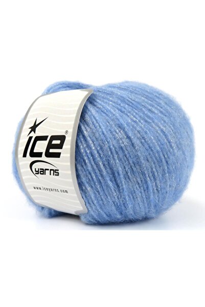 Ice yarns 6×50 جرام. خيوط تيفتيك، لمعان معدني، لمعان أزرق أكريليك معدني، فاخر...