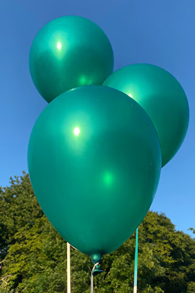 cici magnet www.cicimagnet.com 10 بالونات معدنية باللون الأخضر الزمردي