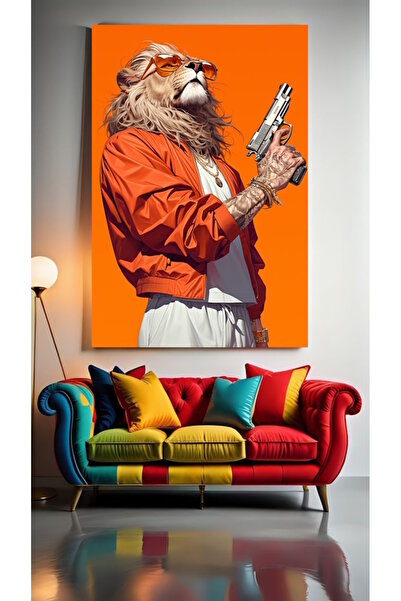 özkacar GANGSTA ASLAN I Tablou pe pânză pentru decorarea casei, salonului, sa...
