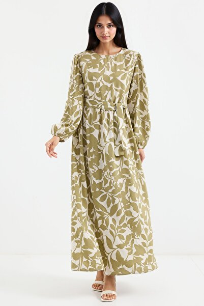Hiccup Bdart Floral Crepe Maxi Dress with Ribbon Detail