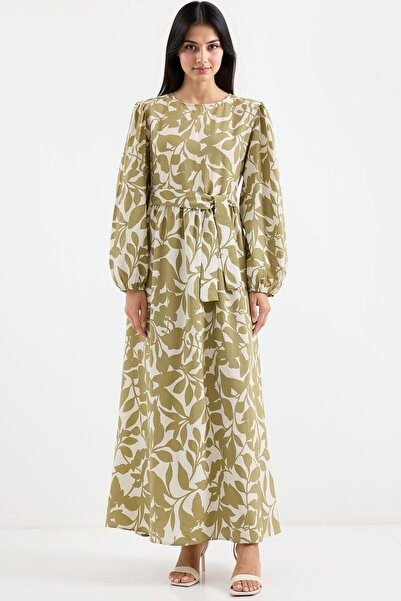 Hiccup Bdart Floral Crepe Maxi Dress with Ribbon Detail