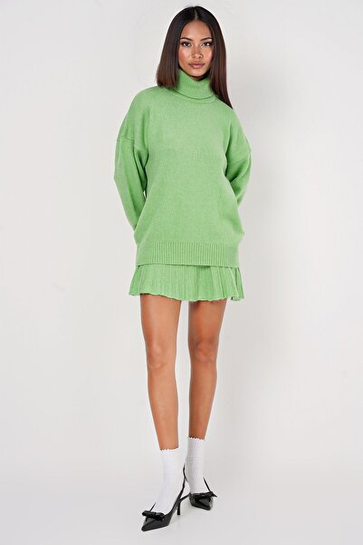 Hiccup Bdart Textured Oversize High Collar Knitted Set