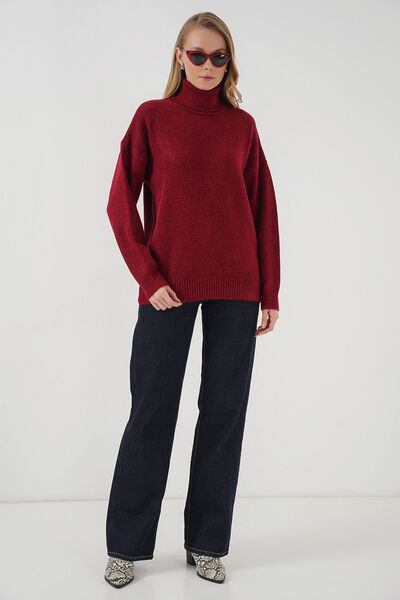 Hiccup Bdart Oversized Ribbed High Neck Sweater