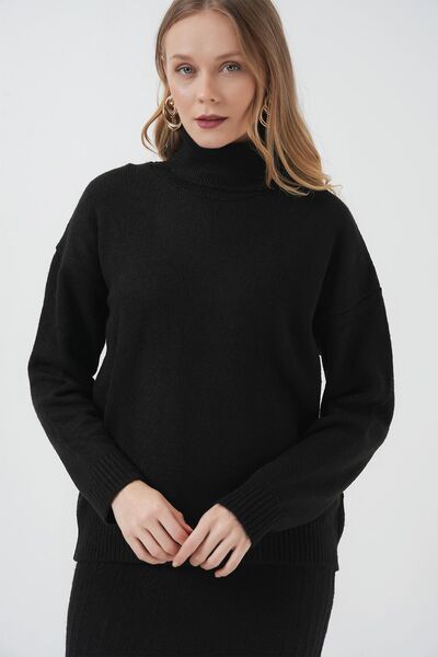 Hiccup Bdart Ribbed High Neck Knitwear Set
