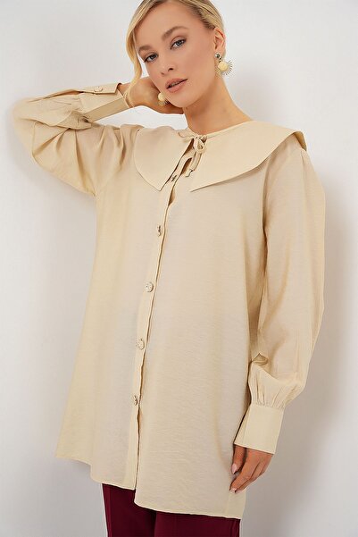 Hiccup Bluză lungă și lejeră BDART cu guler pentru bebeluși și detaliu cu fundă