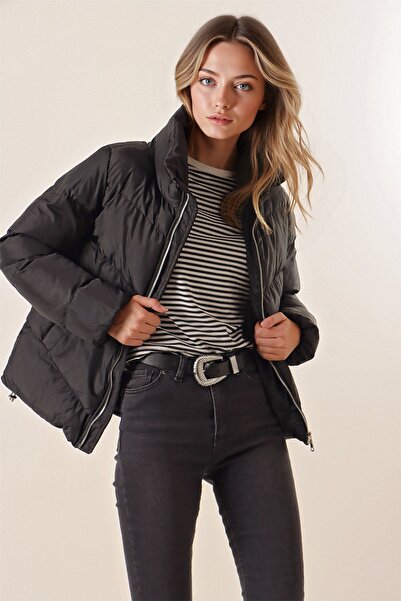 Hiccup Bdart Thick Zippered Puffer Jacket