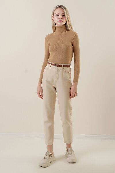Hiccup Bdart Textured Knitted High Neck Sweater