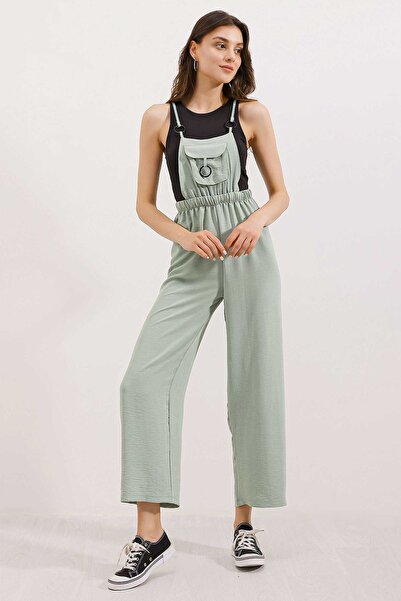 Hiccup Bdart Relaxed Fit Long Denim Overalls with Pocket