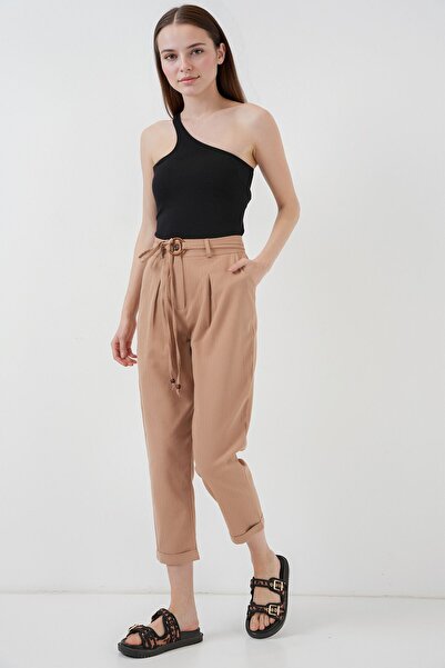 Hiccup Bdart Belted Relaxed Fit Ankle Length Pants
