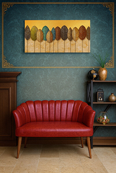 Azra Mobilya Papatya İkili Koltuk Kırmızı – Şık ve Rahat Suni Deri Ofis, Bekl...