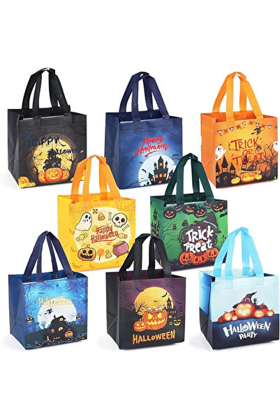 OEM Set de 8 pungi de Halloween, textil, multicolore, 21 x 20 x 15 cm