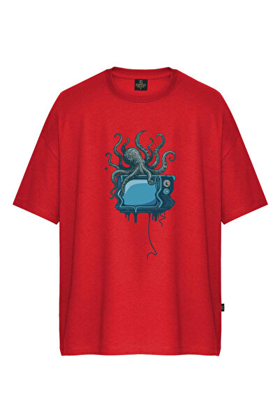 Espina Premium Unisex Octopus Tv Printed Oversize T-Shirt