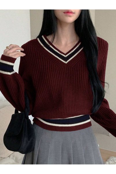 Dier Moda سترة نسائية مخططة كبيرة الحجم، سترة نسائية