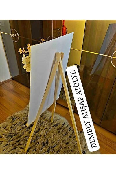 DEMBEY AHŞAP ATÖLYE Şövale Ahşap Resim Standı Şovale Reklam Panosu Sergi Ayağ...