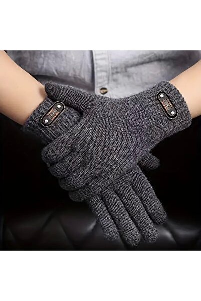 Flippy Men's Gloves, Flippy, Knitted Model, Touchscreen Function, Acrylic Material, Elastic Cuff, Velvet In